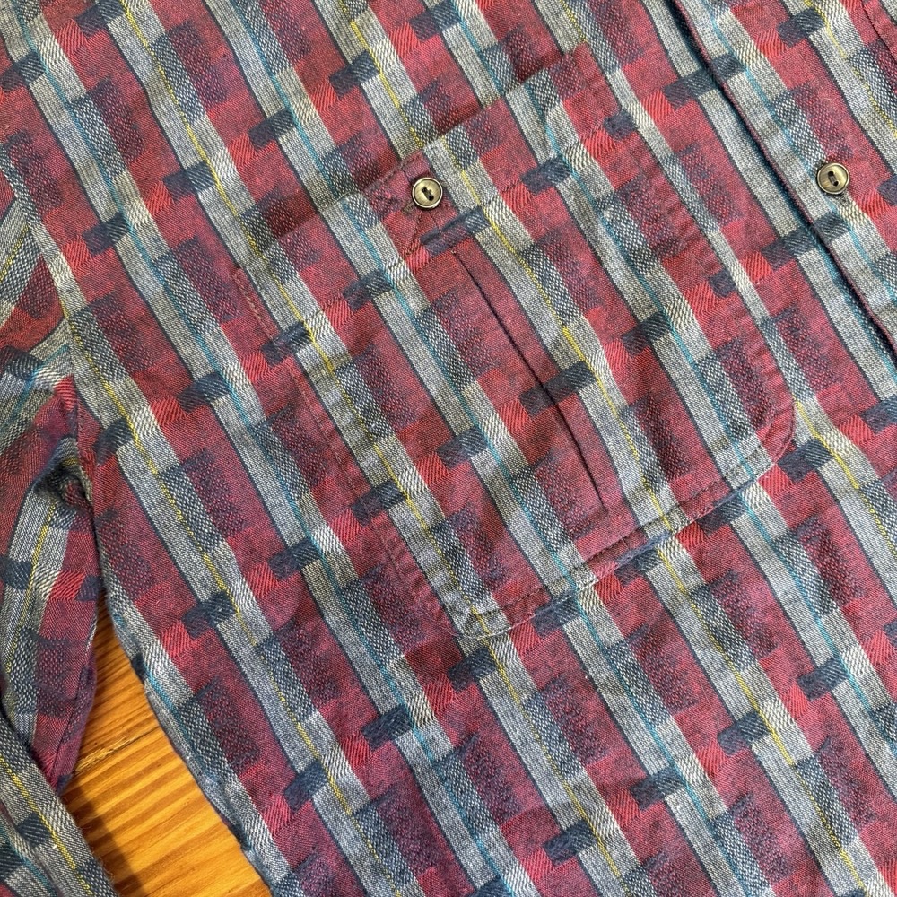 Vintage Levi Strauss Sutter Creek Cotton Flannel Plaid Button Up Shirt Large Red - Picture 5 of 13